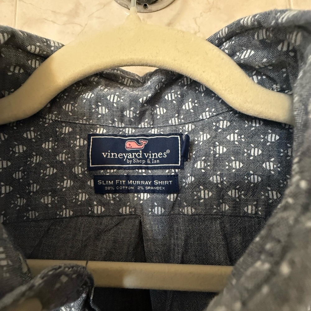 Vineyard Vines Navy Patterned Button Down Shirt - image 2